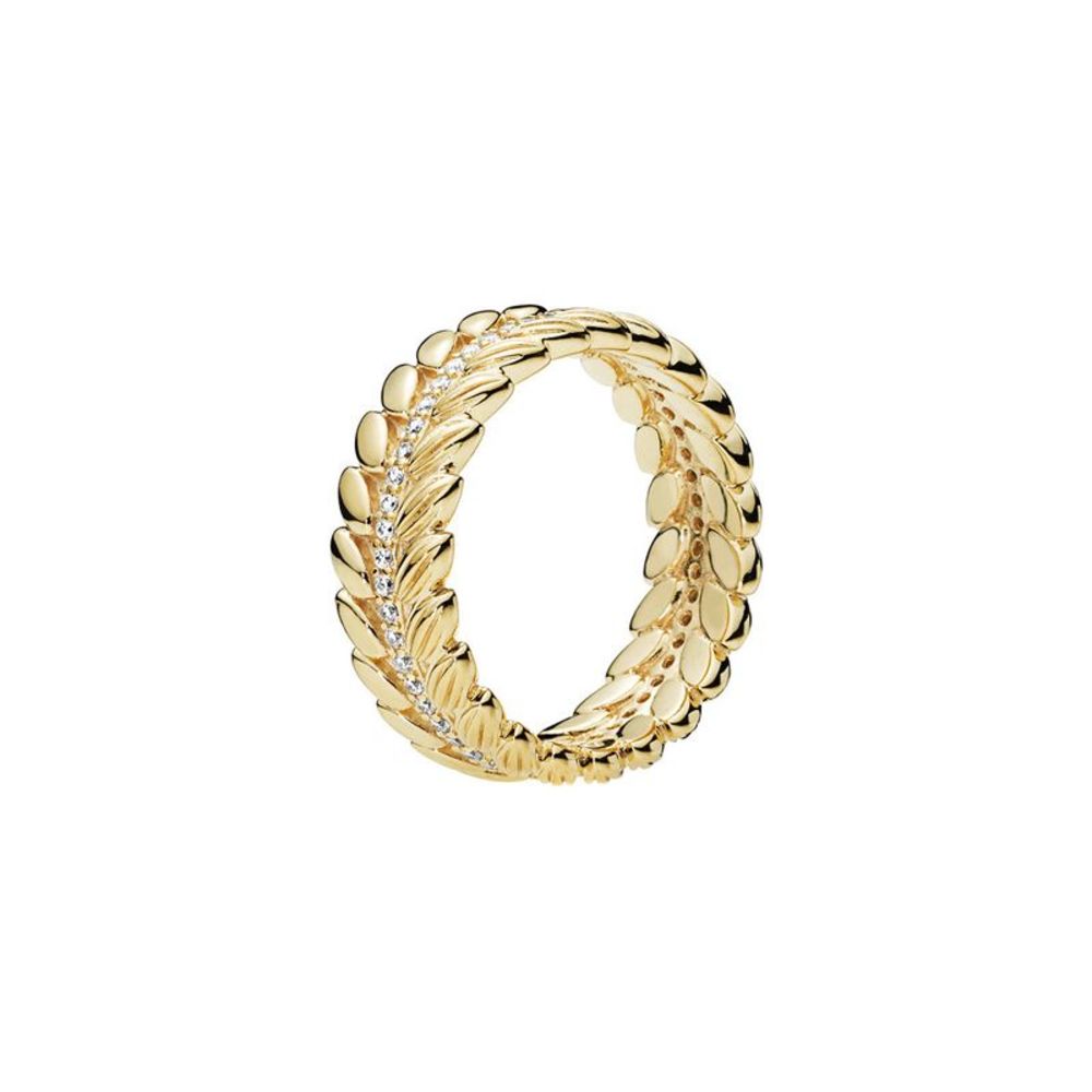 Pandora 18K Over Silver CZ Grains of Energy Ring